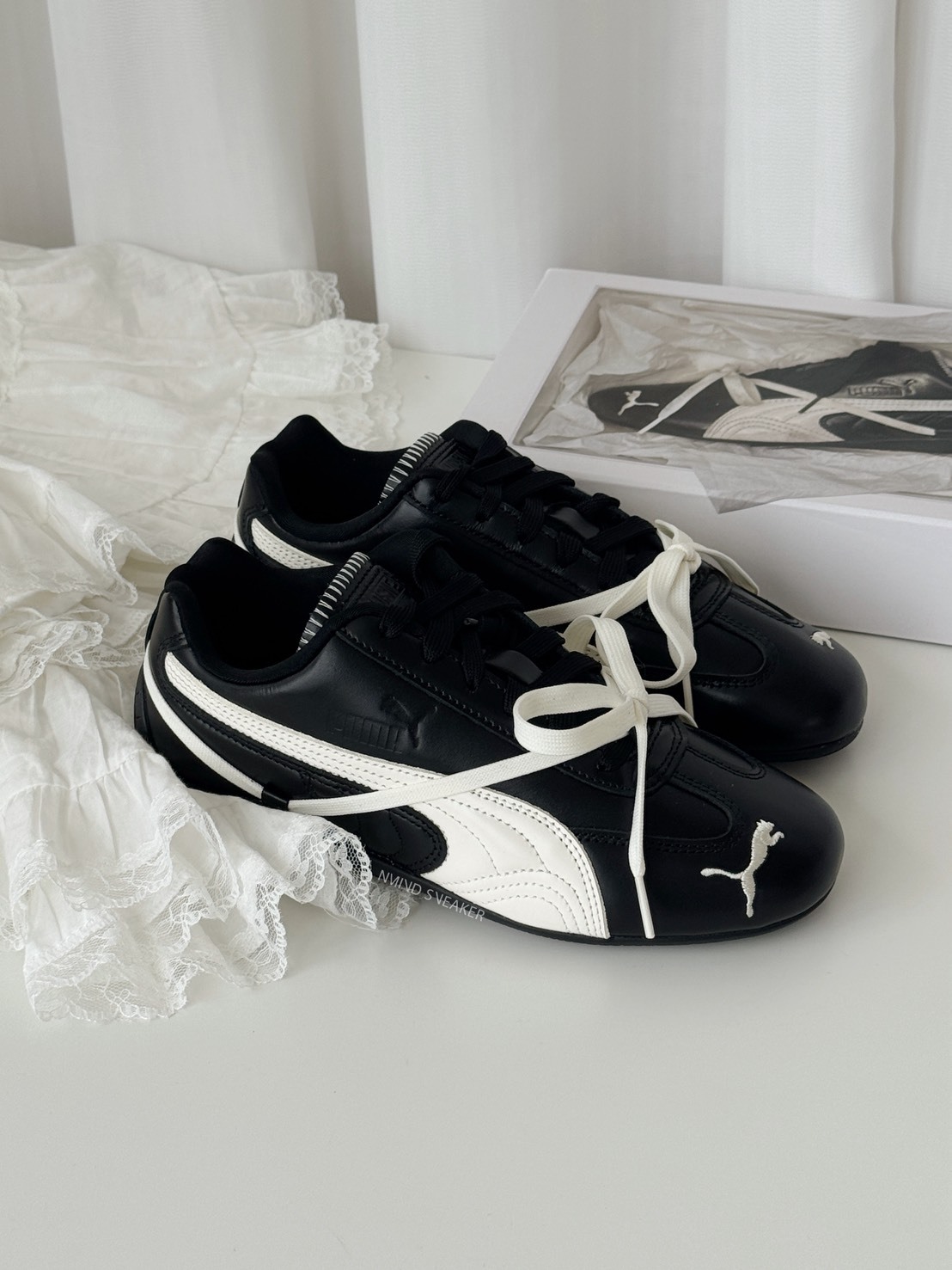 <快速出貨> Rosé x Puma Speedcat Premium Black 黑白天鵝 芭蕾聯名賽車鞋 朴彩英