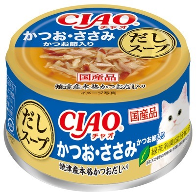 CIAO Dashi Soup Bonito / Chicken Fillet With Bonito Flakes (75gx24cans) #A-232