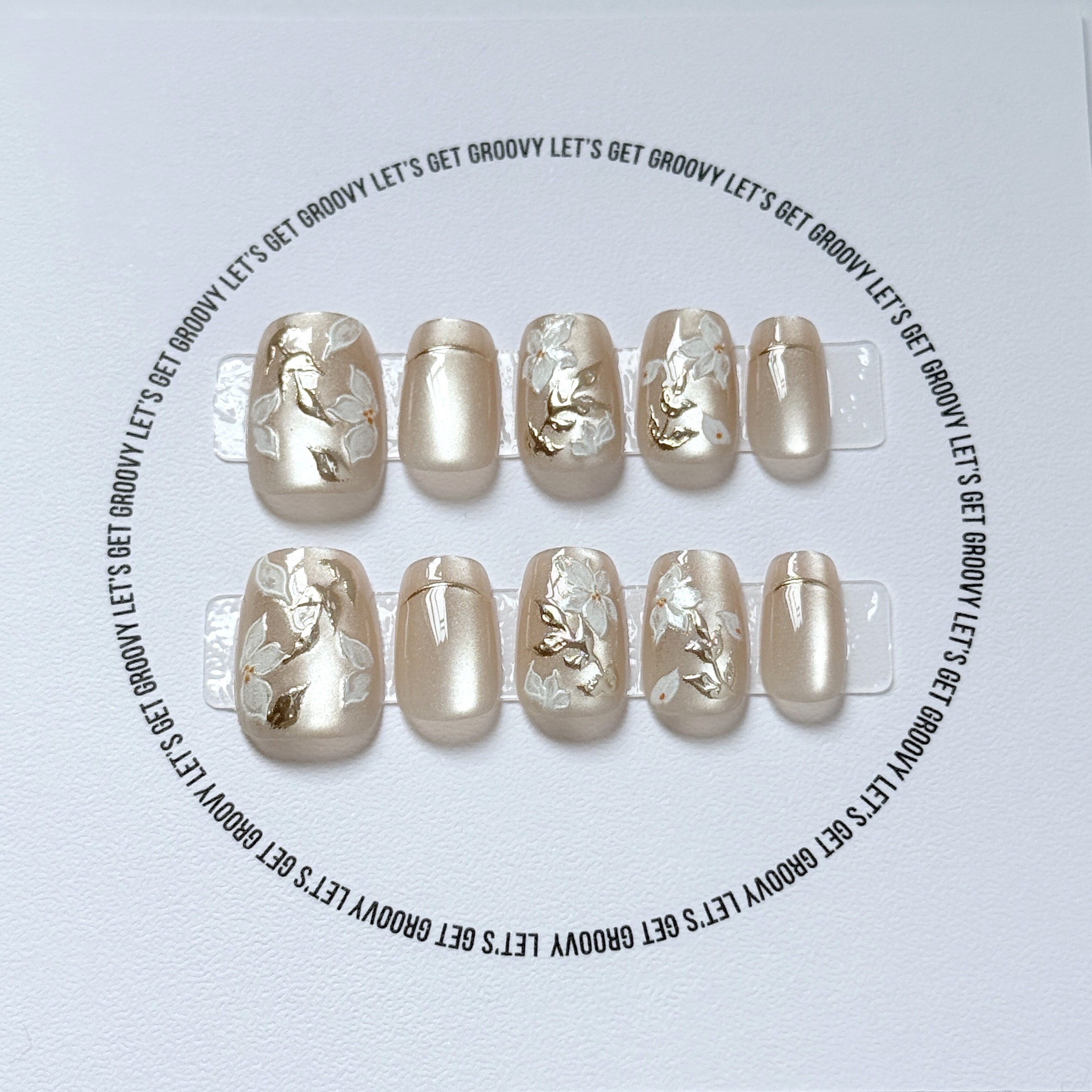 Slay ︳Nude Color Flower Pattern。Cat Eye