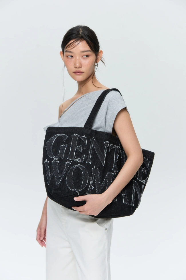 Gentle Woman Denim Tote Bag (Noir)