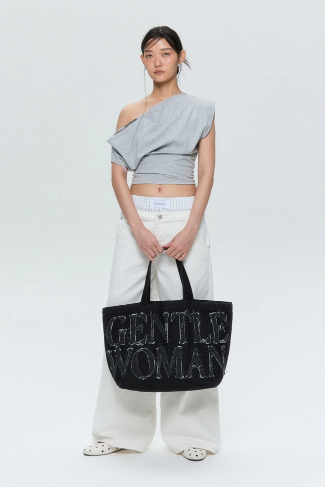 Gentle Woman Denim Tote Bag (Noir)