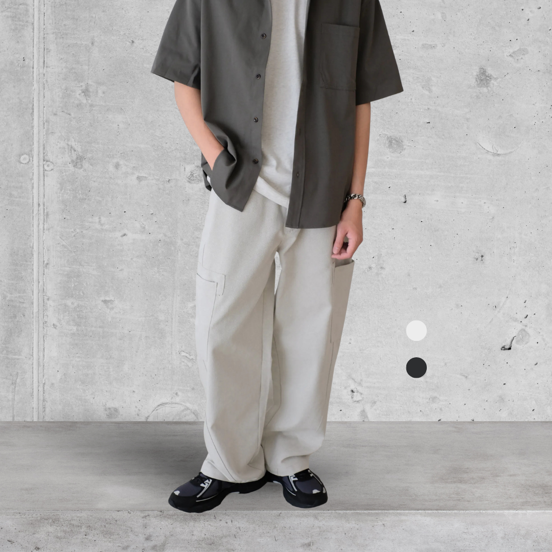 （現貨）WP043 拼接 側邊大口袋 工裝長褲