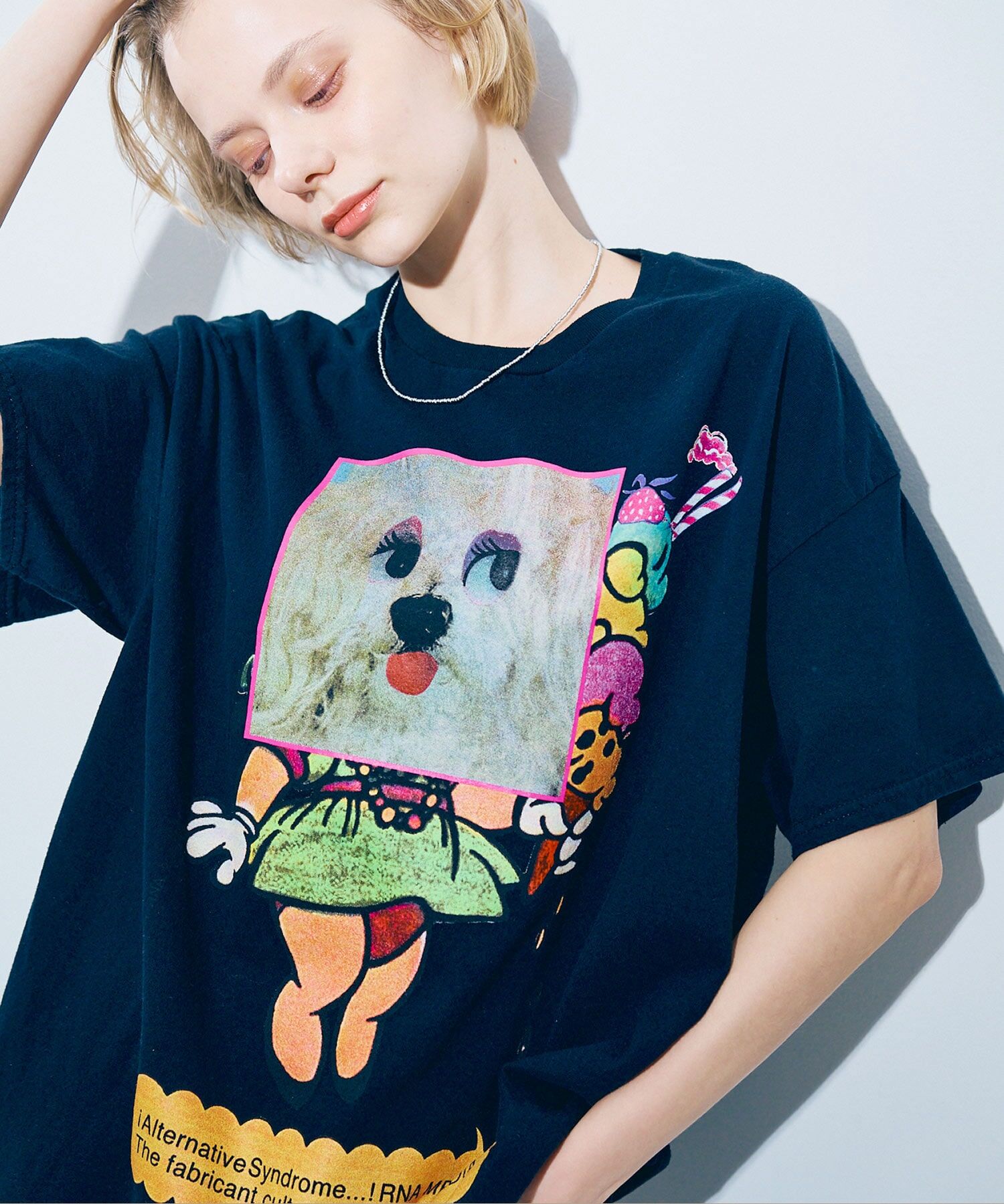 趣味毛茸茸的臉印花上衣