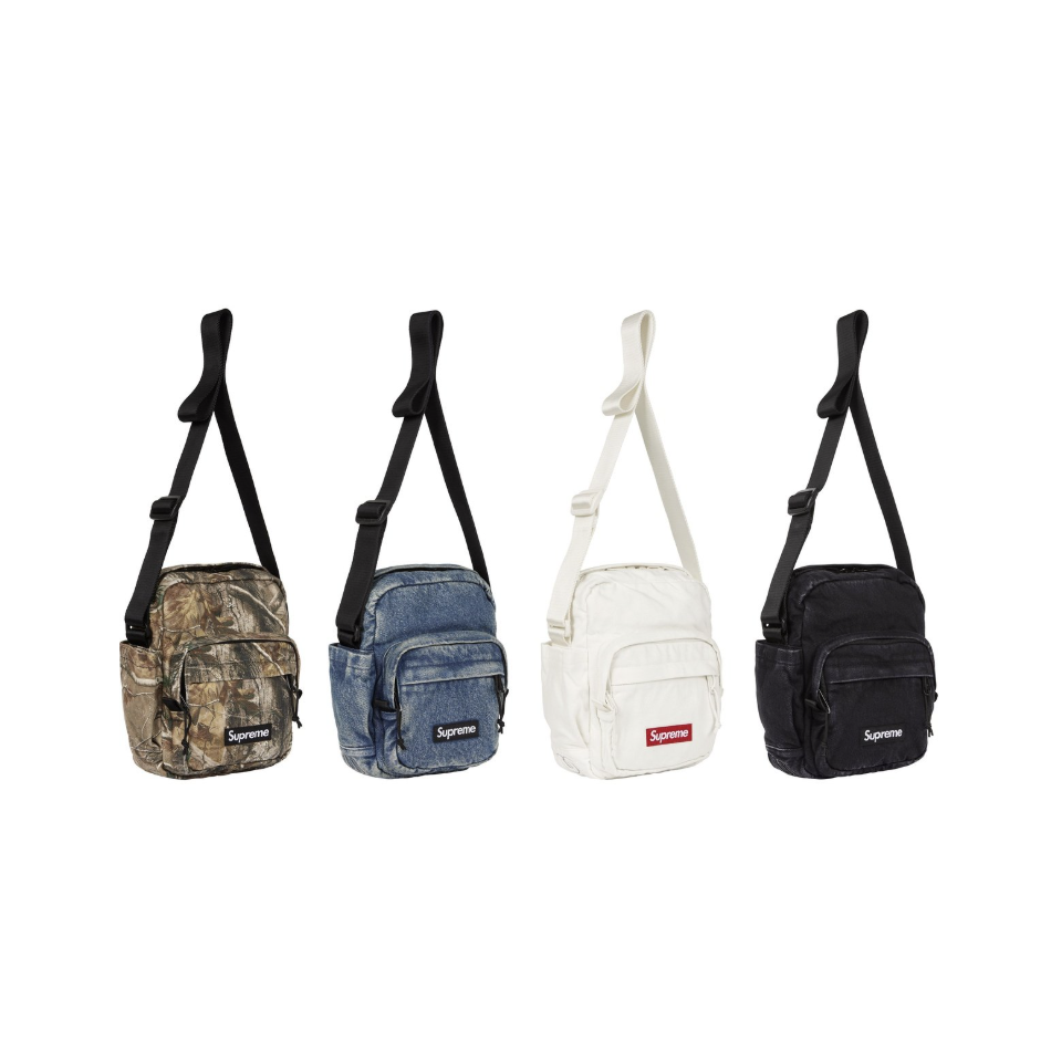 -(C06)-SUPREME DENIM CORDURA SHOULDER BAG 單寧 肩背包 黑色/單寧藍/白色/落葉-FW25B4