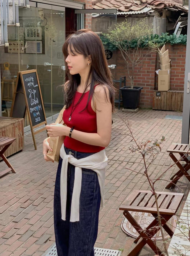 #228N420 小確幸，簡單美直坑幼吊帶上衣