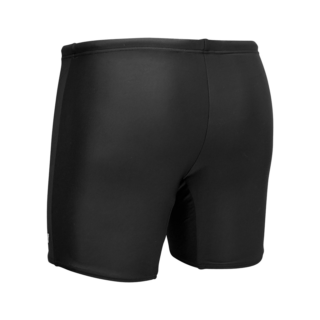 男士機能性面料中平腳泳褲 - 黑