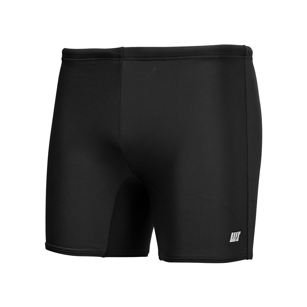 男士機能性面料中平腳泳褲 - 黑