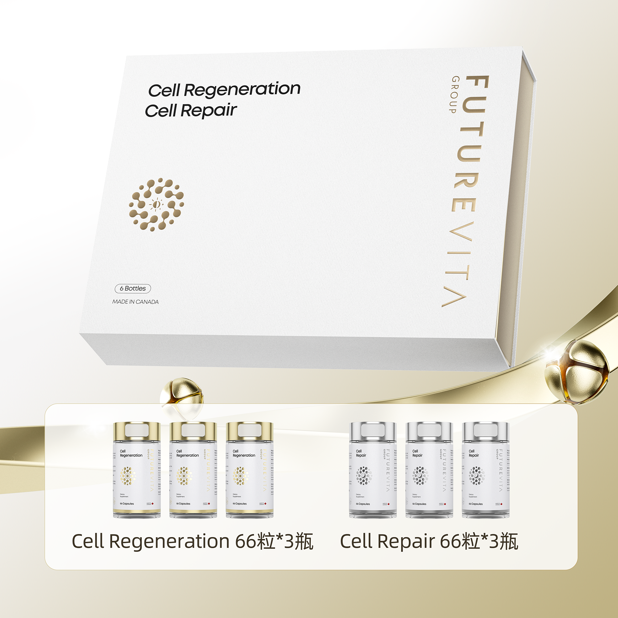 加拿大FutureVita 早安晚安瓶【正品 】Cell Regeneration Cell Repair細胞生瓶