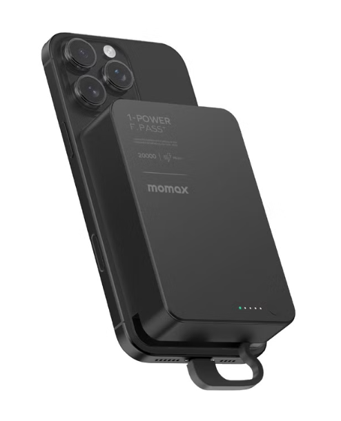 MOMAX 1-Power F.Pass⁺ 20000mAh 磁吸帶線流動電源 IP159