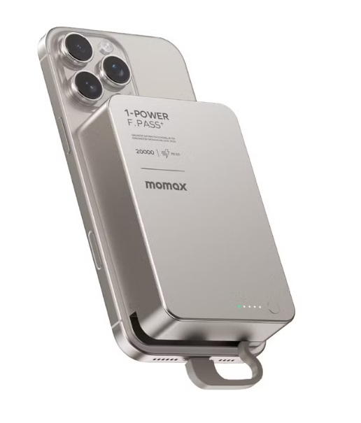 MOMAX 1-Power F.Pass⁺ 20000mAh 磁吸帶線流動電源 IP159
