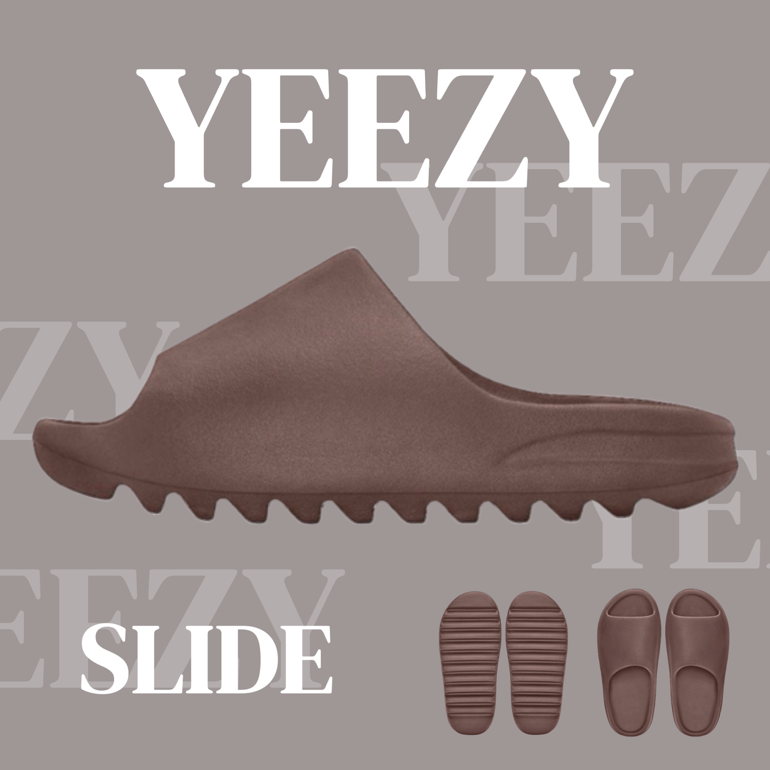 YEEZY SLIDE 咖啡 深棕 YE KANYE WEST 拖鞋 鋸齒 休閒 YS-01