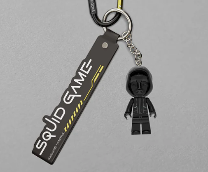 魷魚遊戲鎖鑰扣 - 黑色面具負責人