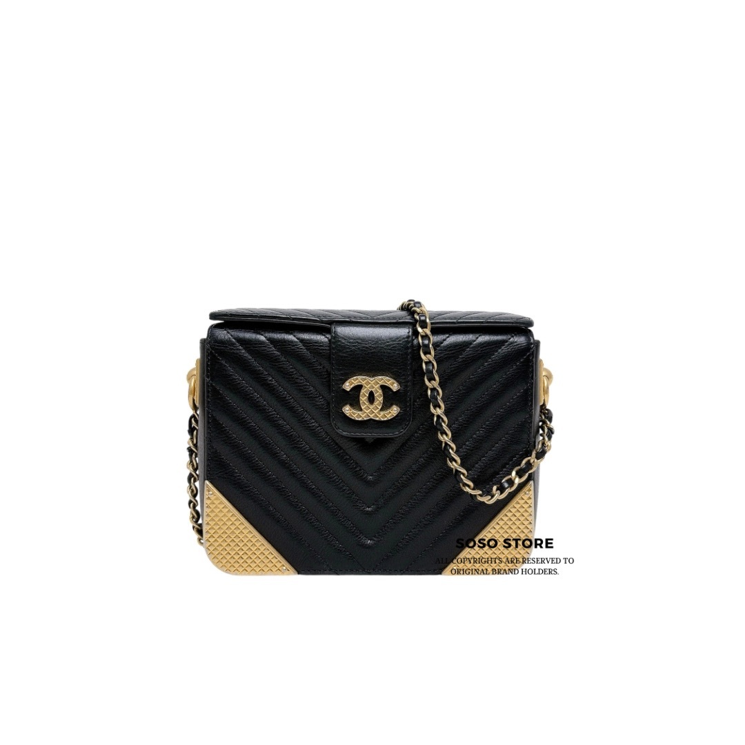Chanel Rock The Corner Minaudiere Bag - Black / Ghw