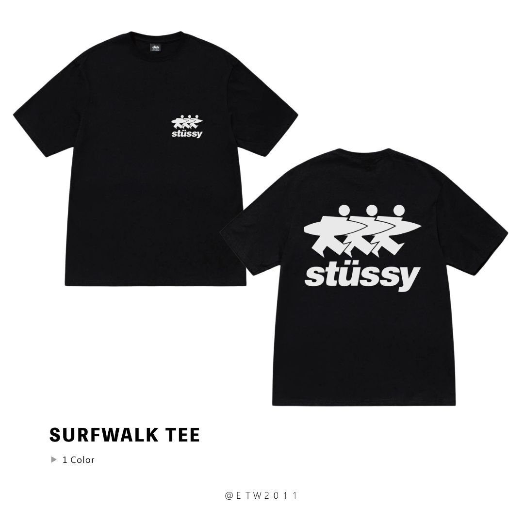 ☆ETW☆【EASY TO WEAR】Stussy 25SS SURFWALK TEE 衝浪手 浪板 衝浪小人 短T