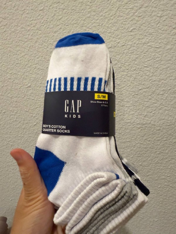 [USW] GAP MULTI 8 PAIRS KIDS BOY'S COTTON QUARTER SOCKS, 193159422868 (UZZ160)
