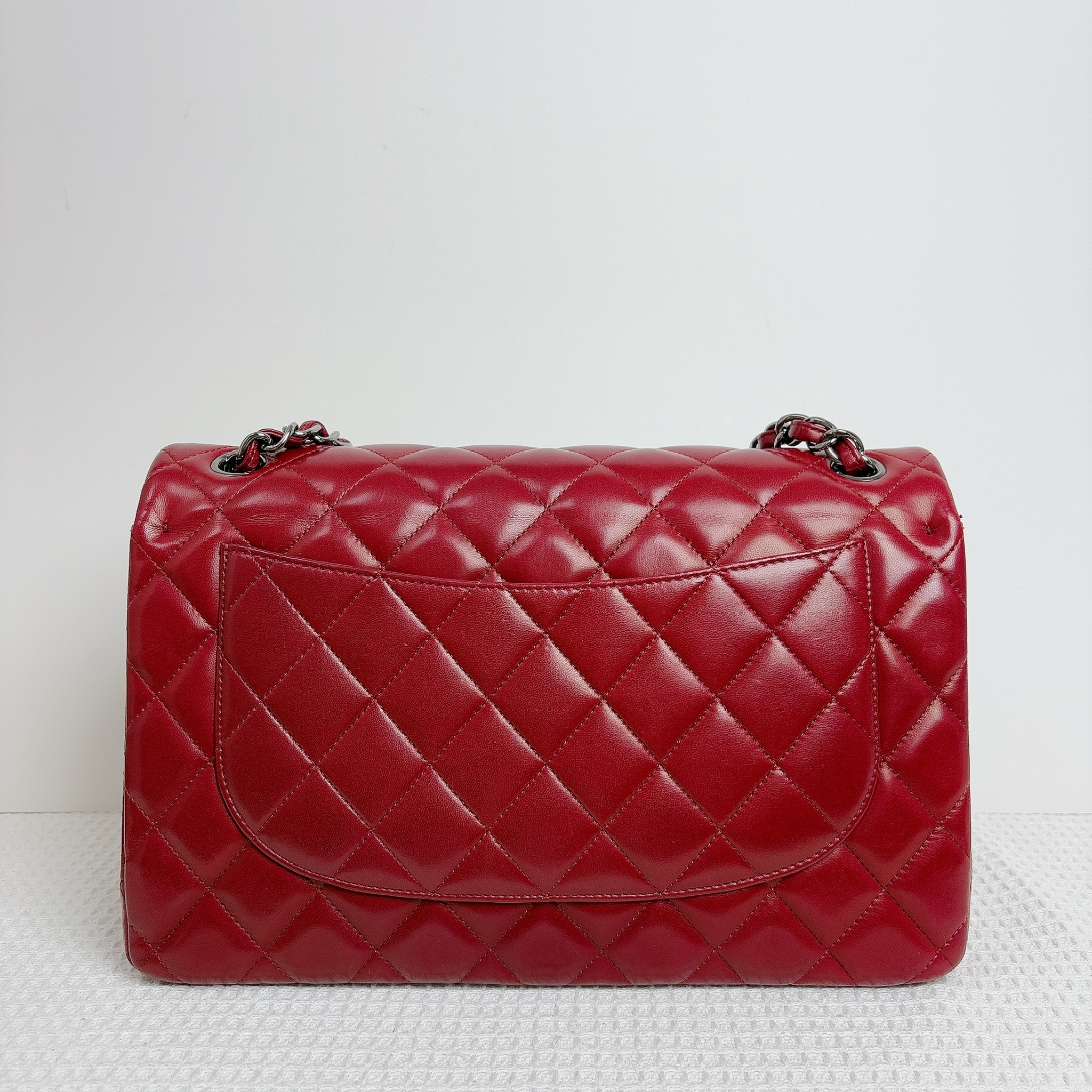 Chanel Classic Flap Jumbo Bag - Red / Shw