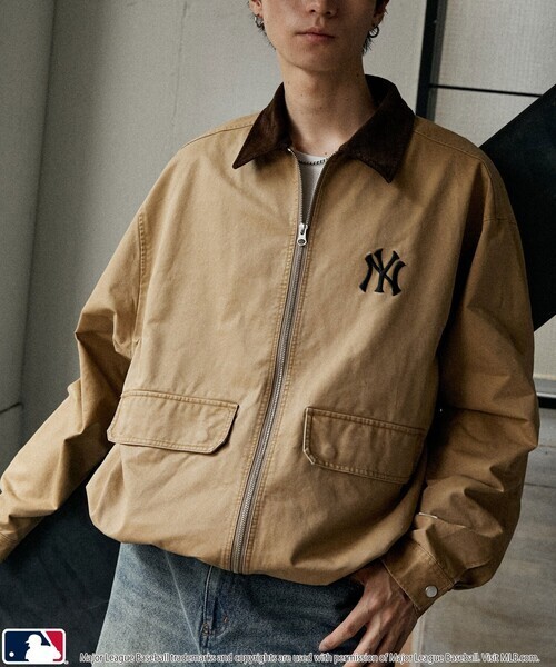 日本限定MLB PUBLUX 25AW 預購款 美式 異材質 拼接 工作夾克