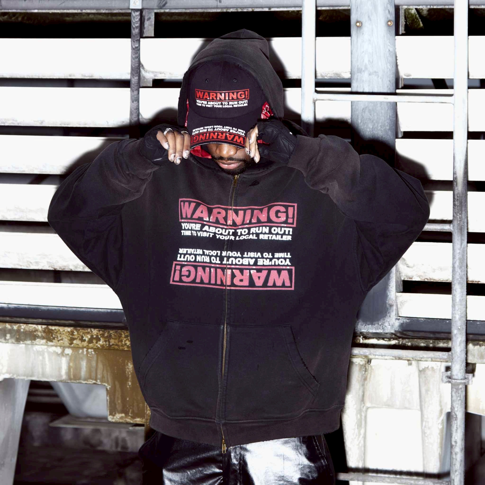 Bornrich WARNING CAP 警語切割做舊棒球帽