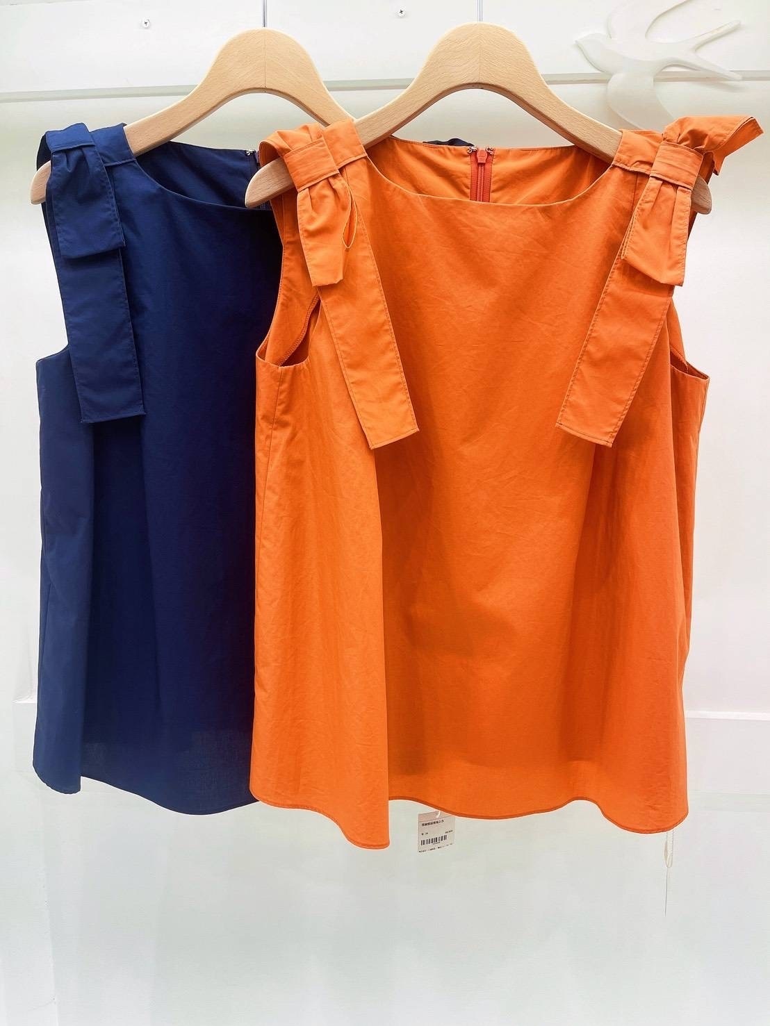 肩蝴蝶結無袖上衣