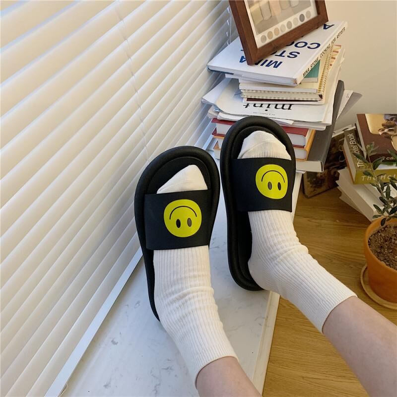 《6213》休閒塑膠笑臉拖鞋