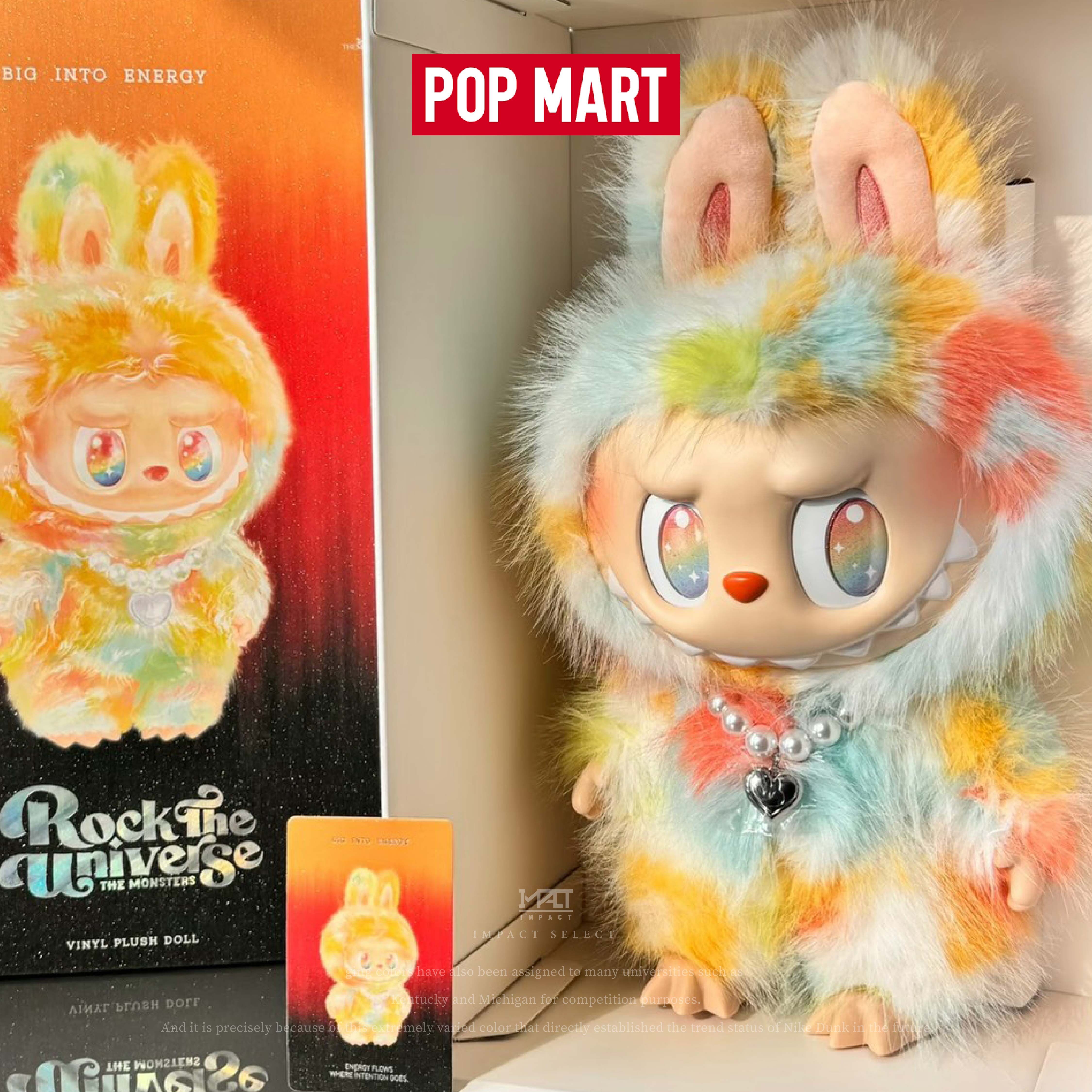 泡泡瑪特 Labubu 前方高能 Rock the universe 糖膠大娃 37公分 彩色 紮染 毛絨 公仔