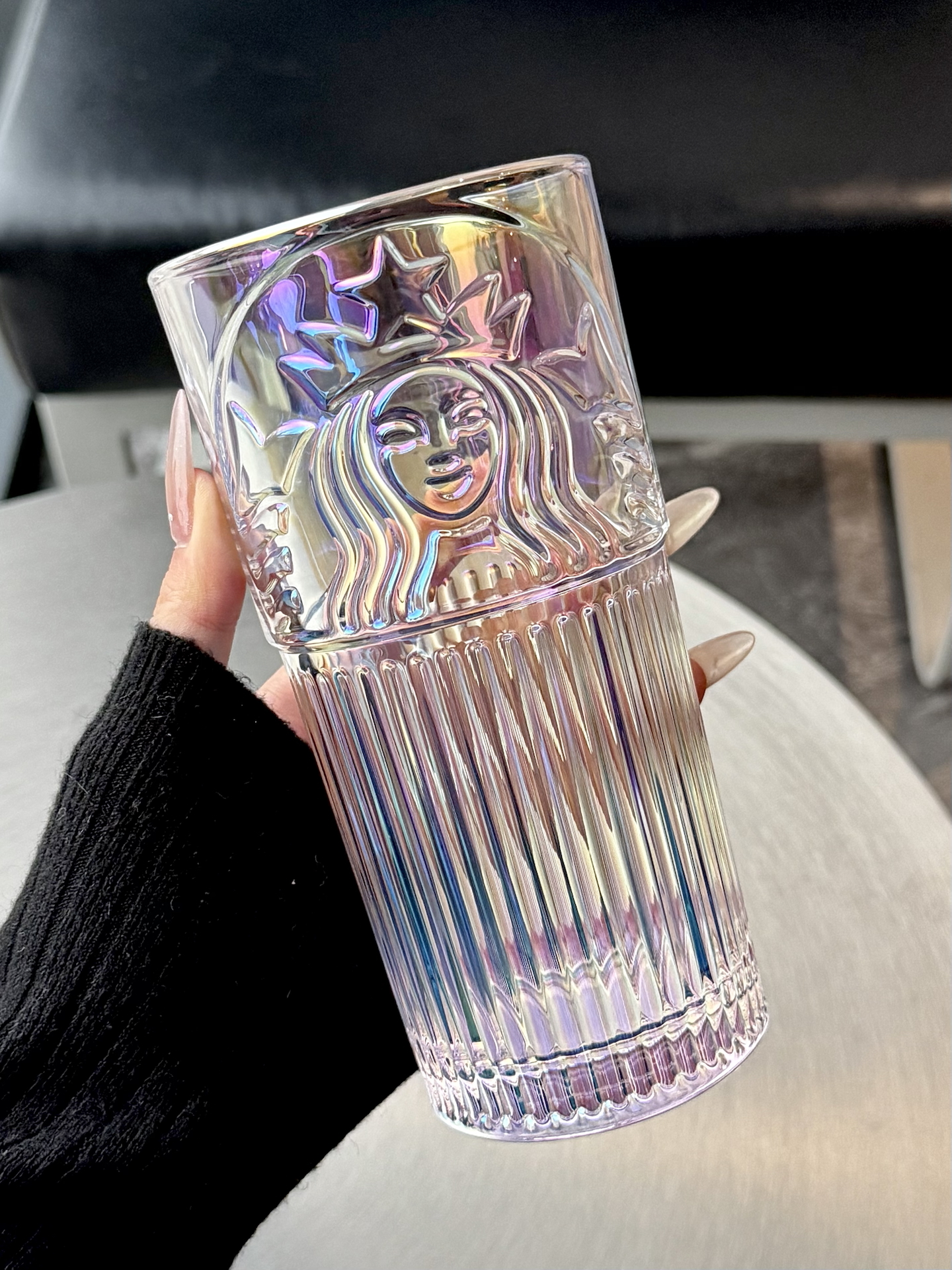 代購-Starbucks星巴克 幻彩極光女神 玻璃吸管杯 550ml