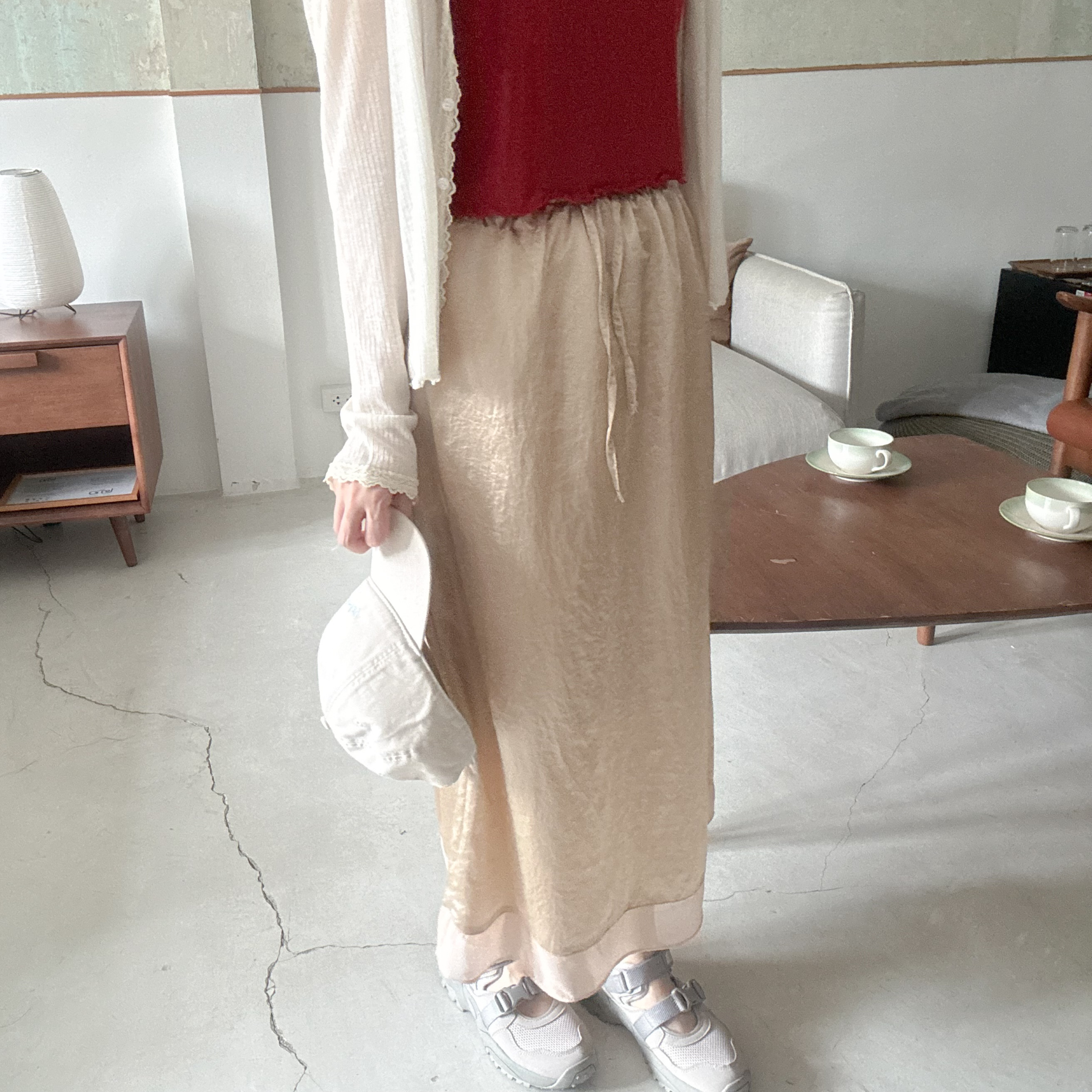 光澤面直身長裙