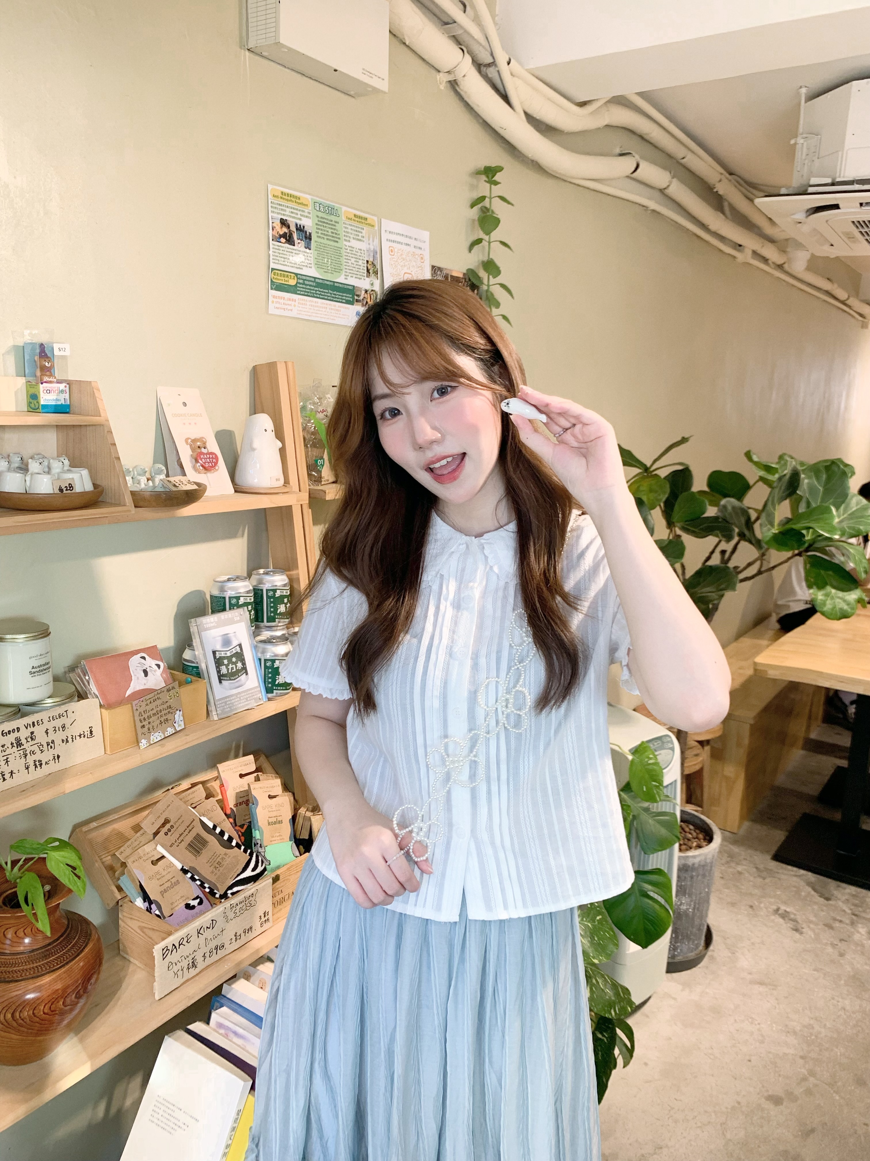 T0048｜韓國製蕾絲娃娃領恤衫