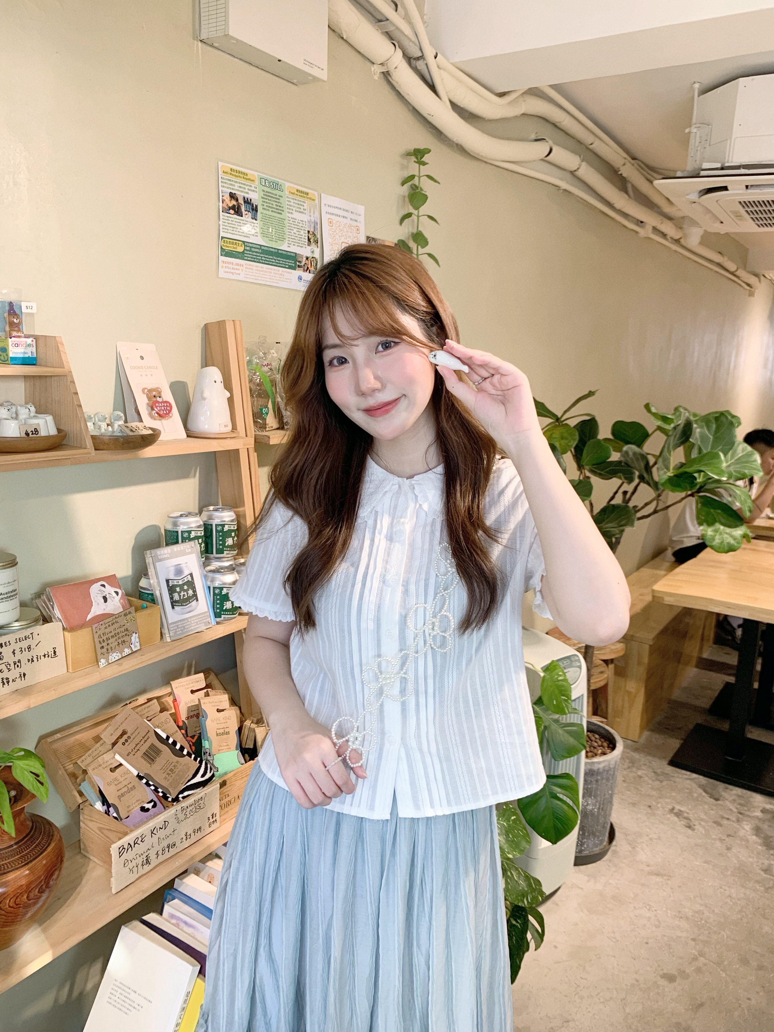 T0048｜韓國製蕾絲娃娃領恤衫