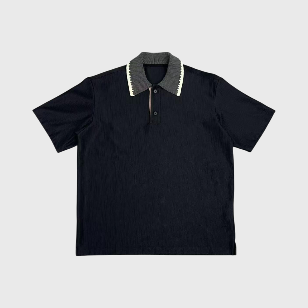 鋸齒領針織POLO衫