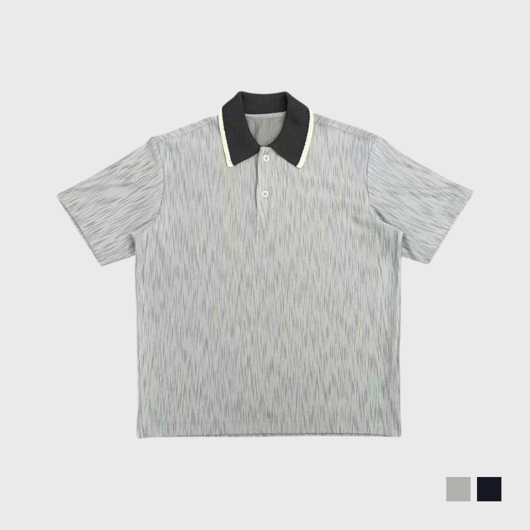鋸齒領針織POLO衫