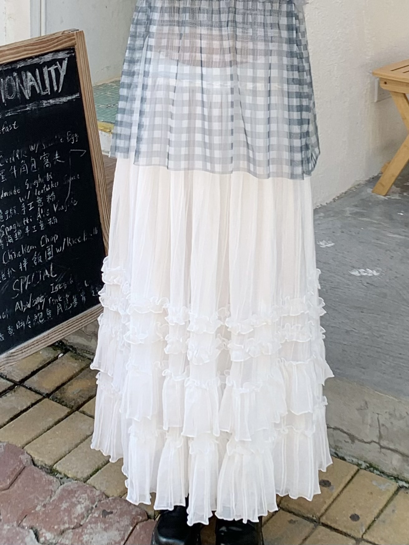 BM001｜BM獨家款 ₊˚⊹♡ double ruffle柔軟感長裙