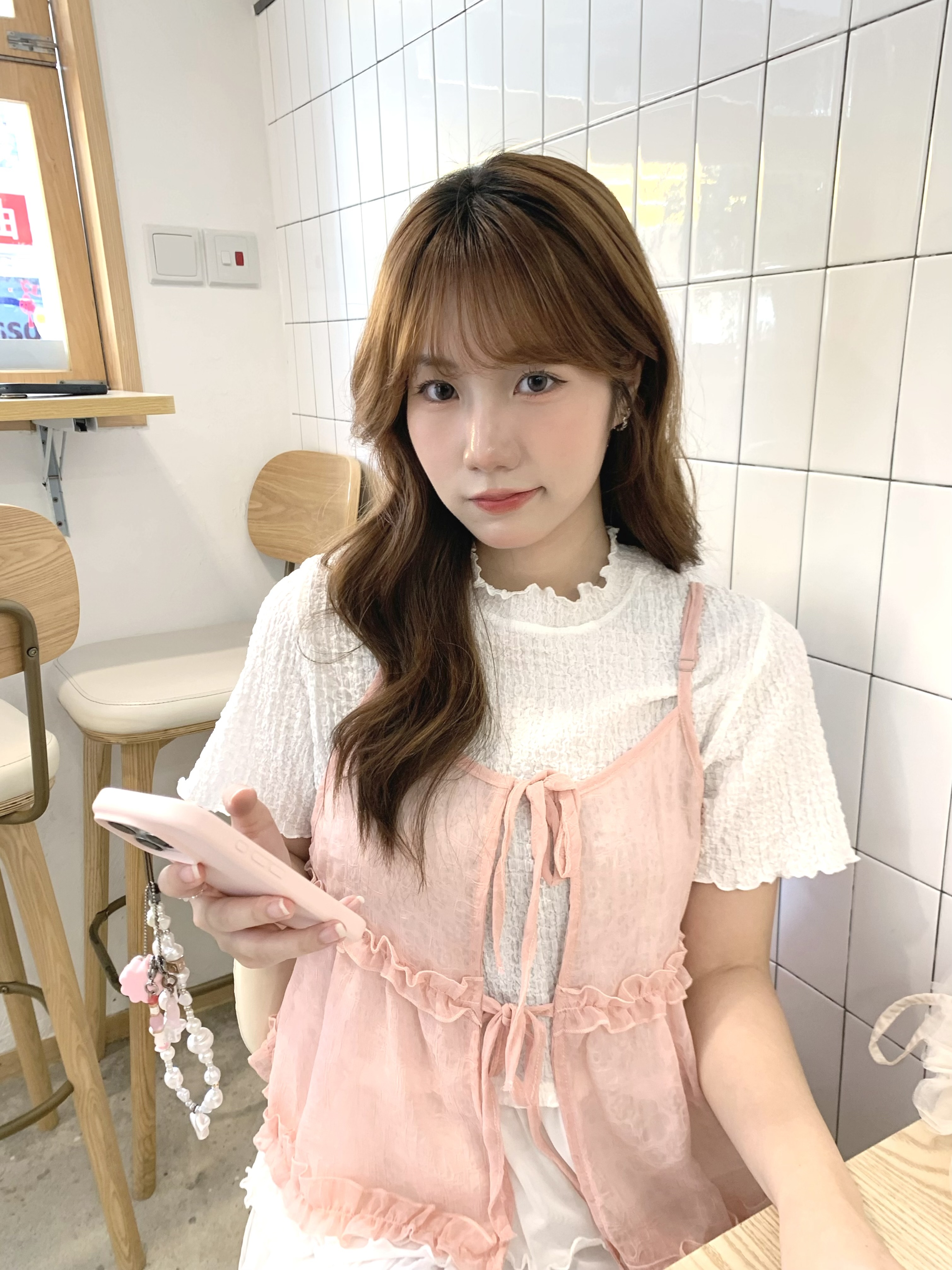 BM002｜BM獨家款 ₊˚⊹♡ 日系少女ruffle邊水波紋綁帶吊帶外搭