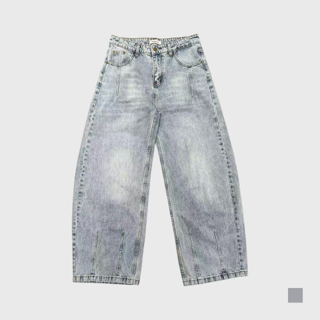 壓線微彎刀牛仔褲