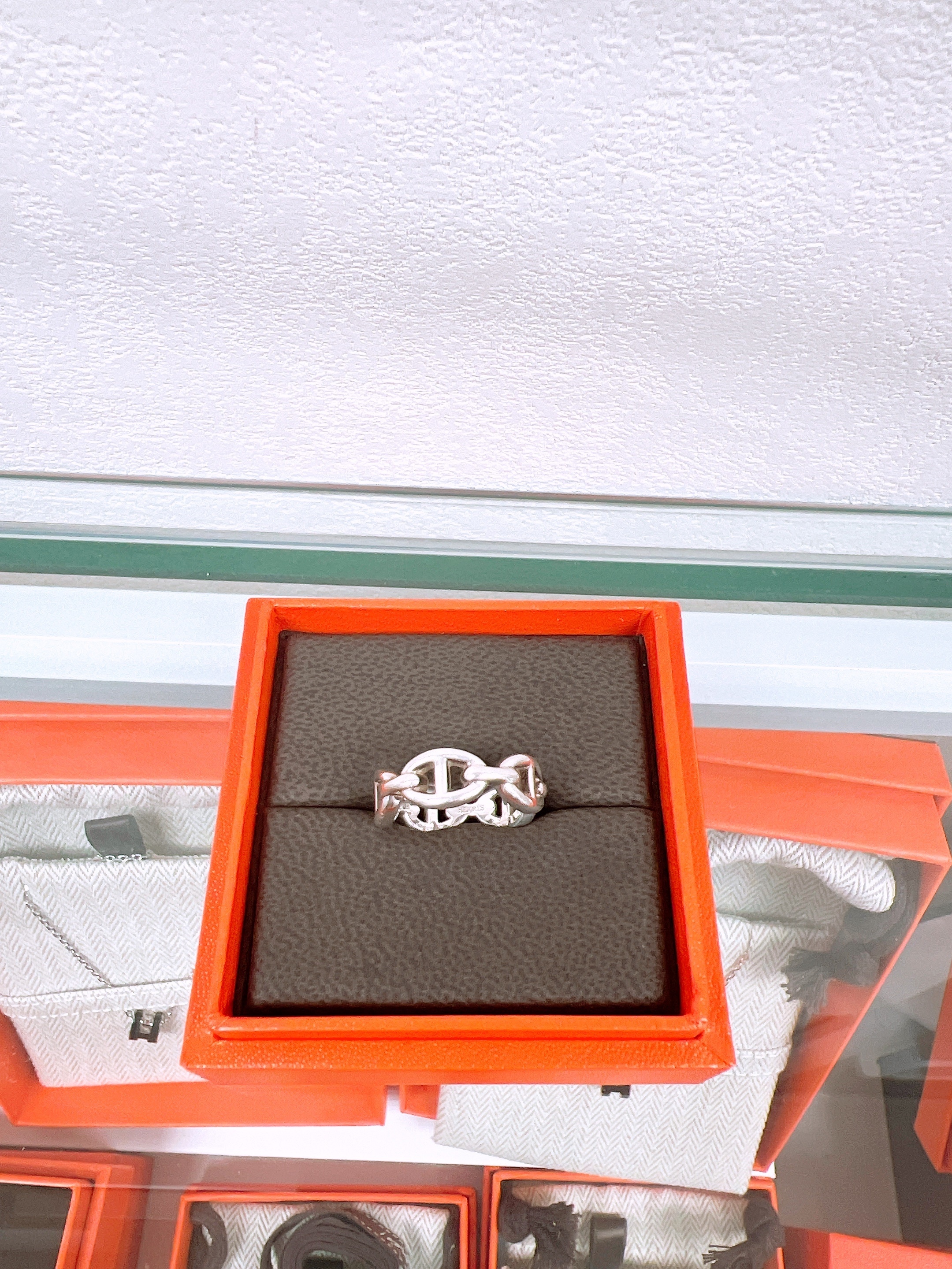 (size 53) Hermes chaine d’ancre enchainee silver ring 豬鼻戒指