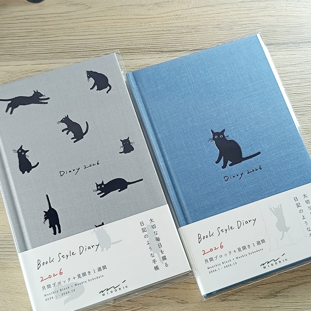 日本MIDORI．2026 B6變形 月間週間手帳書 貓咪2款