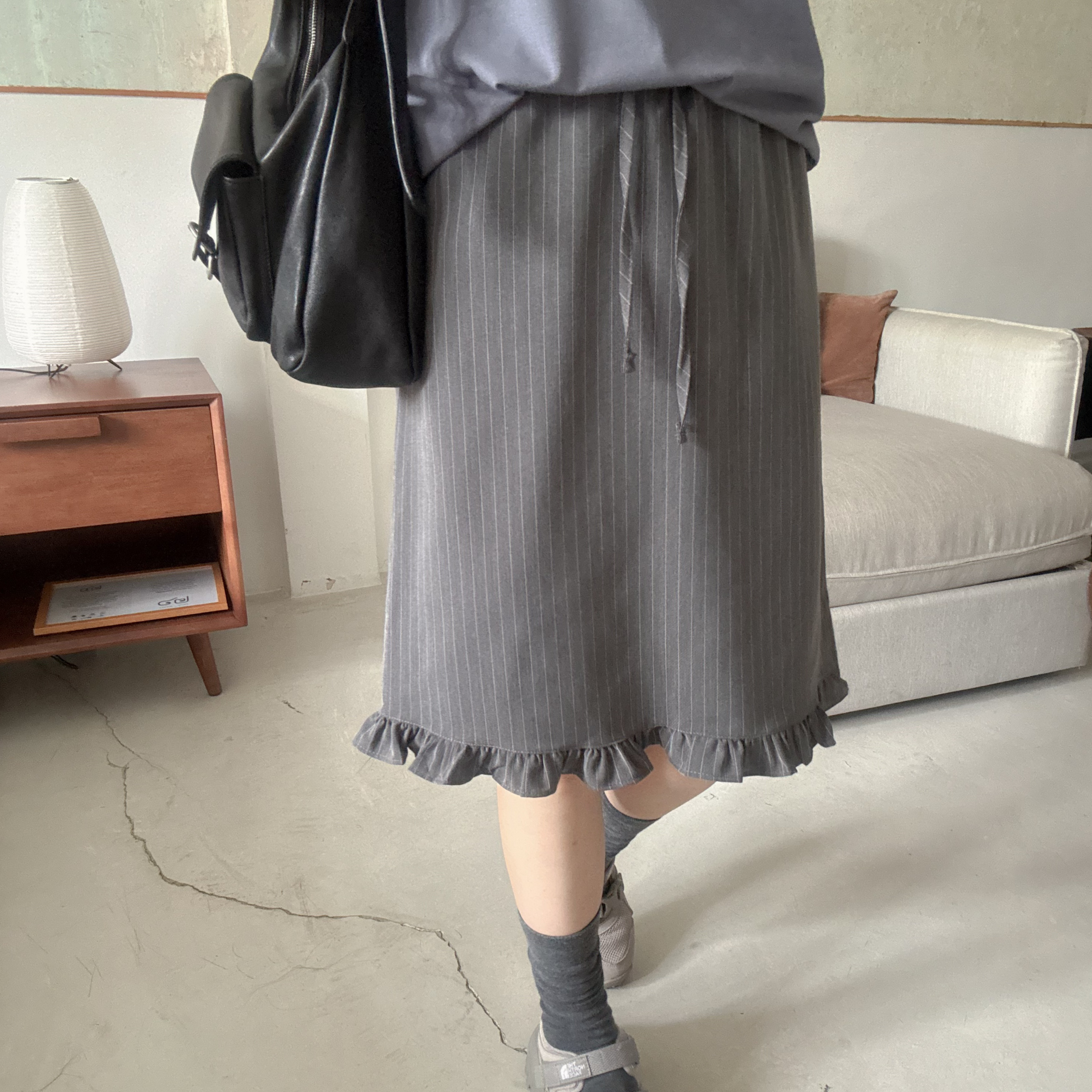 間條ruffles直身裙