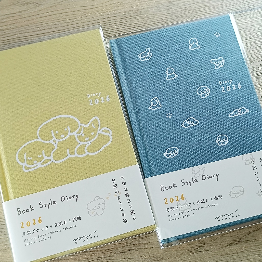 日本MIDORI．2026 B6變形 月間週間手帳書 小狗2款