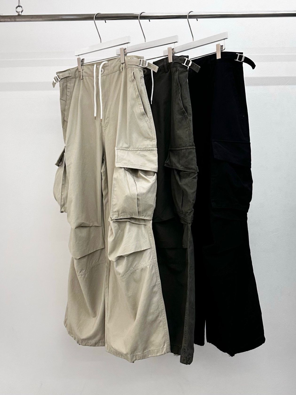 淨色可束腳工裝鬆身褲 WD-171P