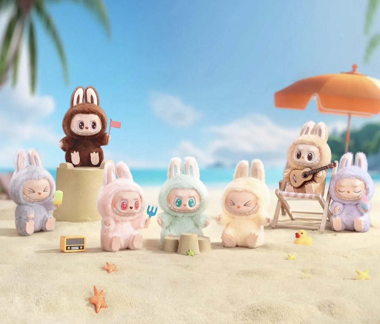 LABUBU 坐坐派對系列 搪膠絨毛掛件2.0 盲盒