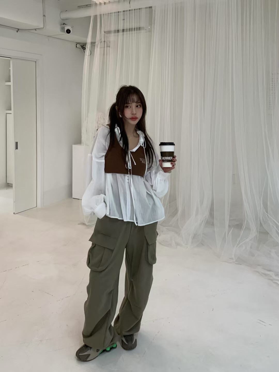 荷包口袋棉質長褲