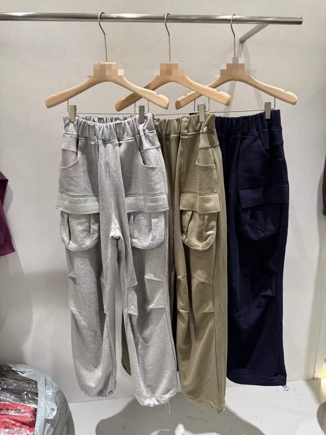 荷包口袋棉質長褲