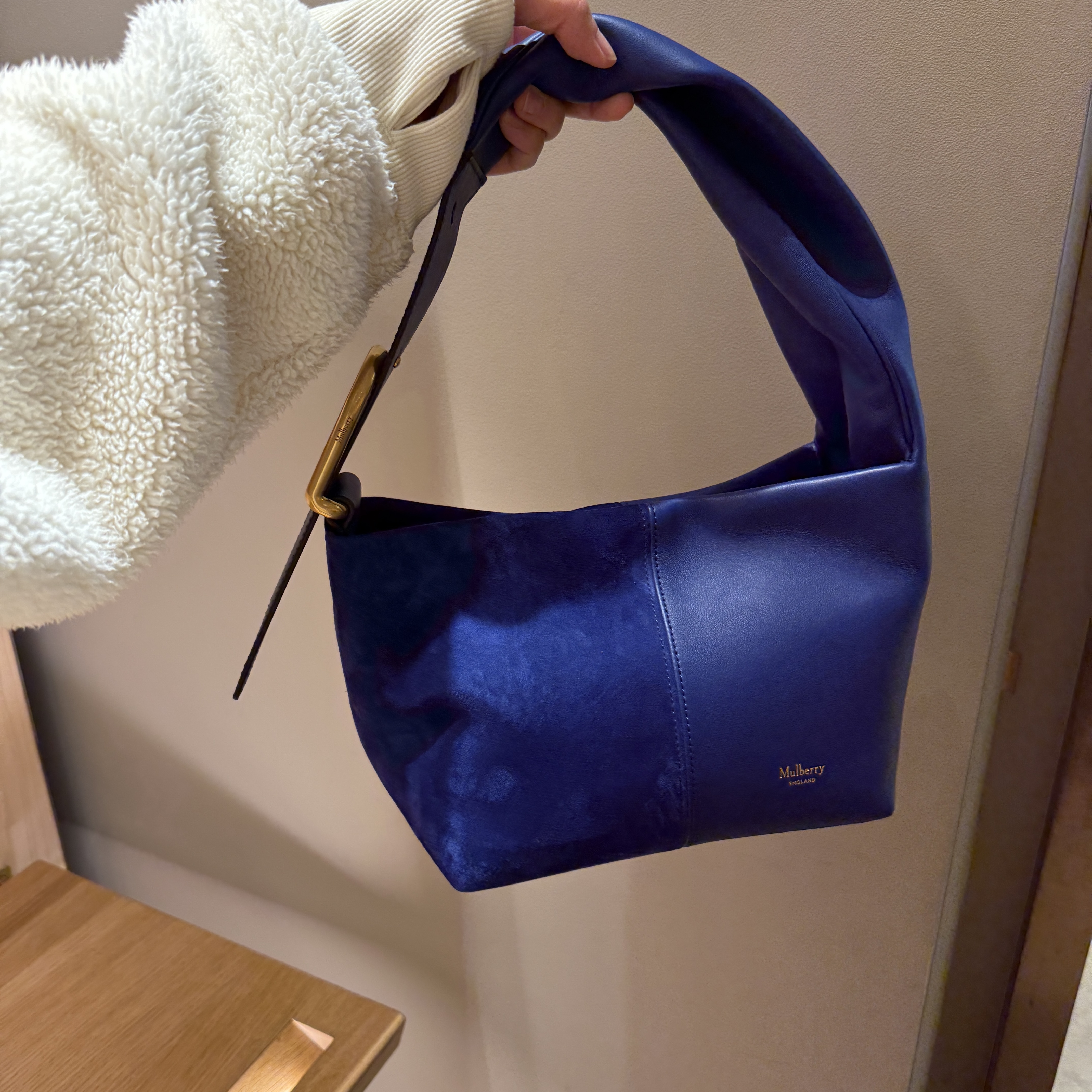 Mulberry Msc goat suede hobo bag blue