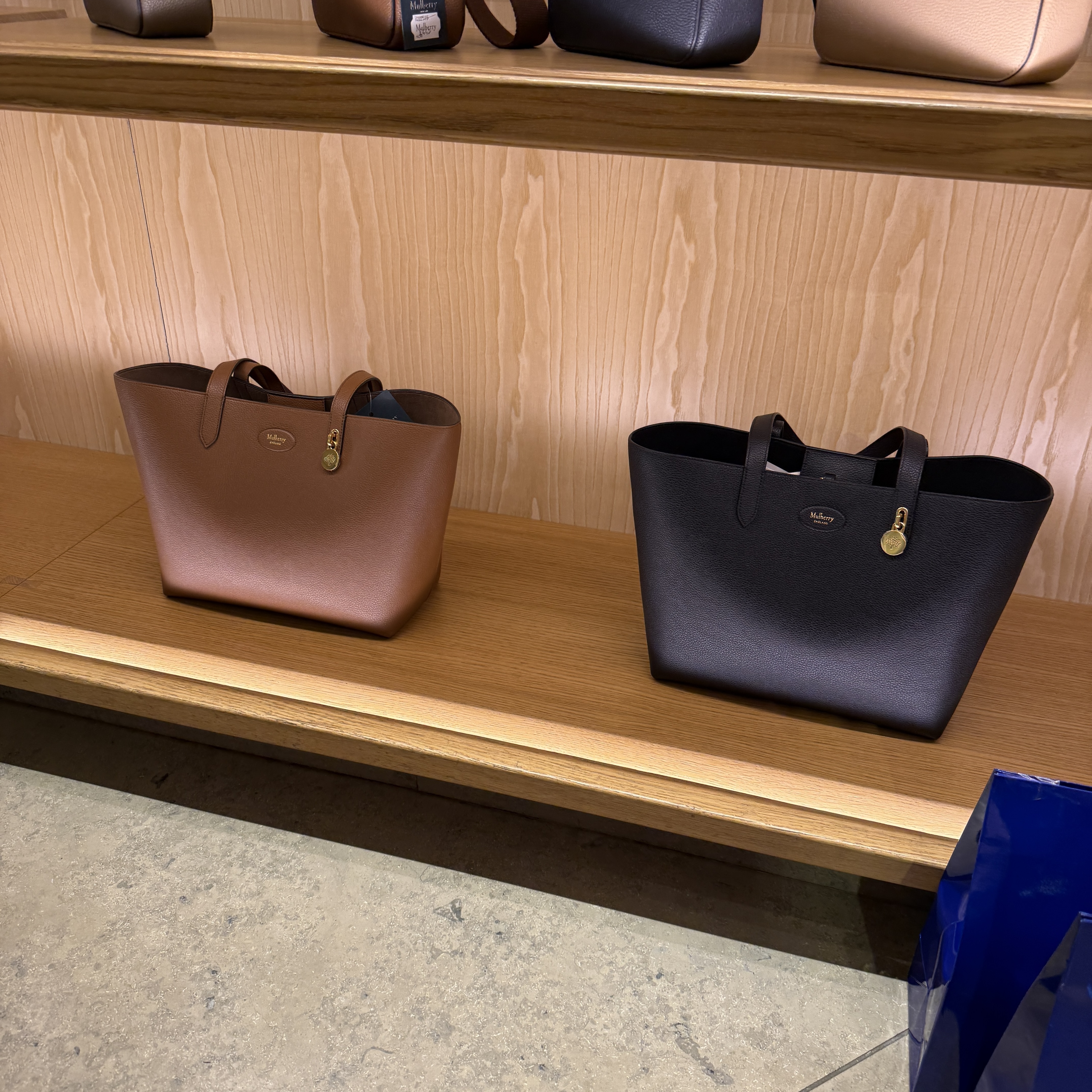 Mulberry leather tote bag 2 colors oak black