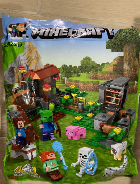 SJ82004 我的世界 乐高积木我的村庄有宝箱