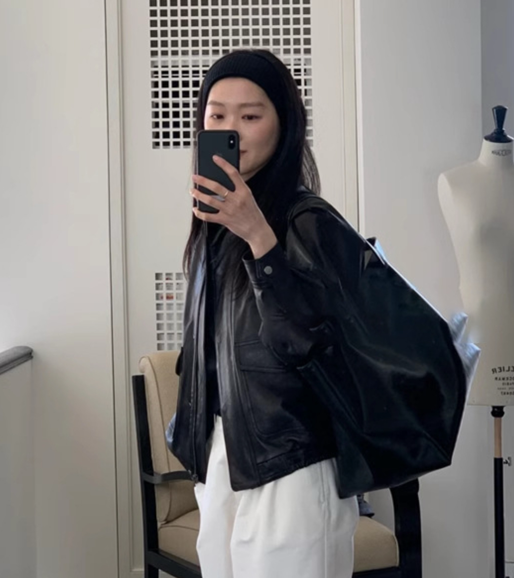 正韓ᴷᴼᴿᴱᴬ 🇰🇷 復古立領設計感俐落簡約皮外套