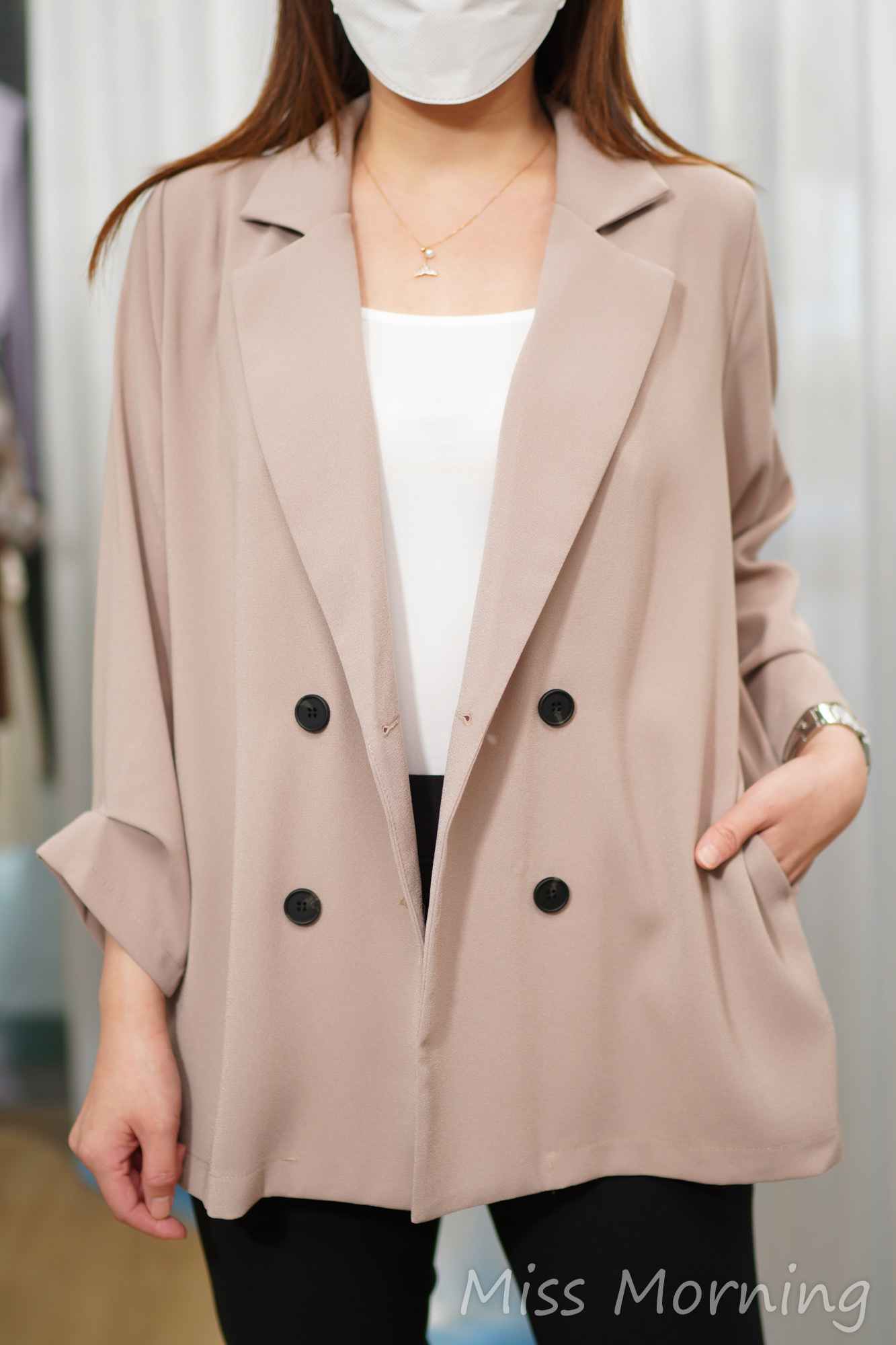 百搭中厚雪紡外套(14759)