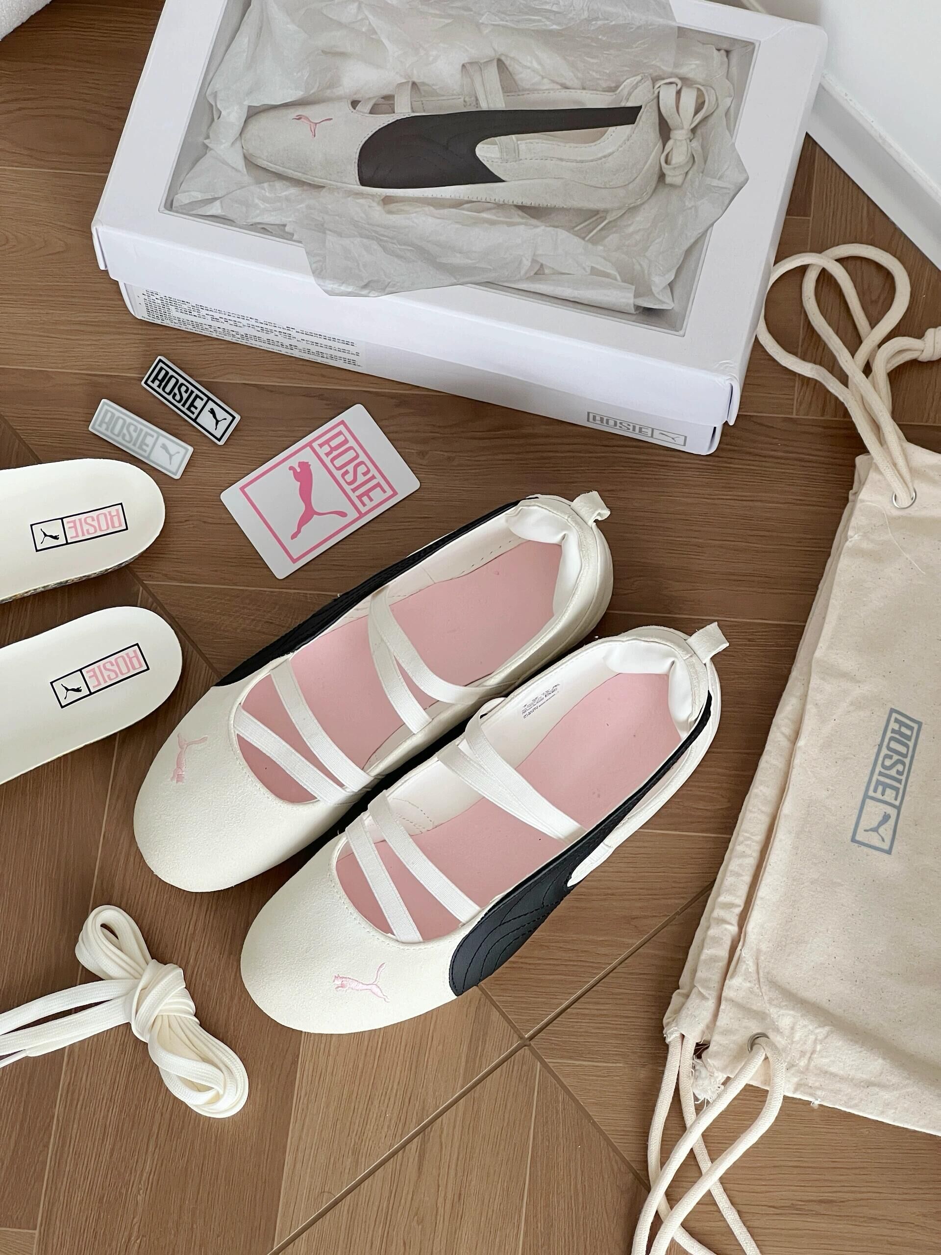 本週限時接單!! Rosé x Puma Speedcat Ballet 白黑色 白色 芭蕾風 瑪莉珍鞋 復古 賽車鞋 薄底鞋 女款 朴彩英 Rose 404395-01 (無小卡)/預購