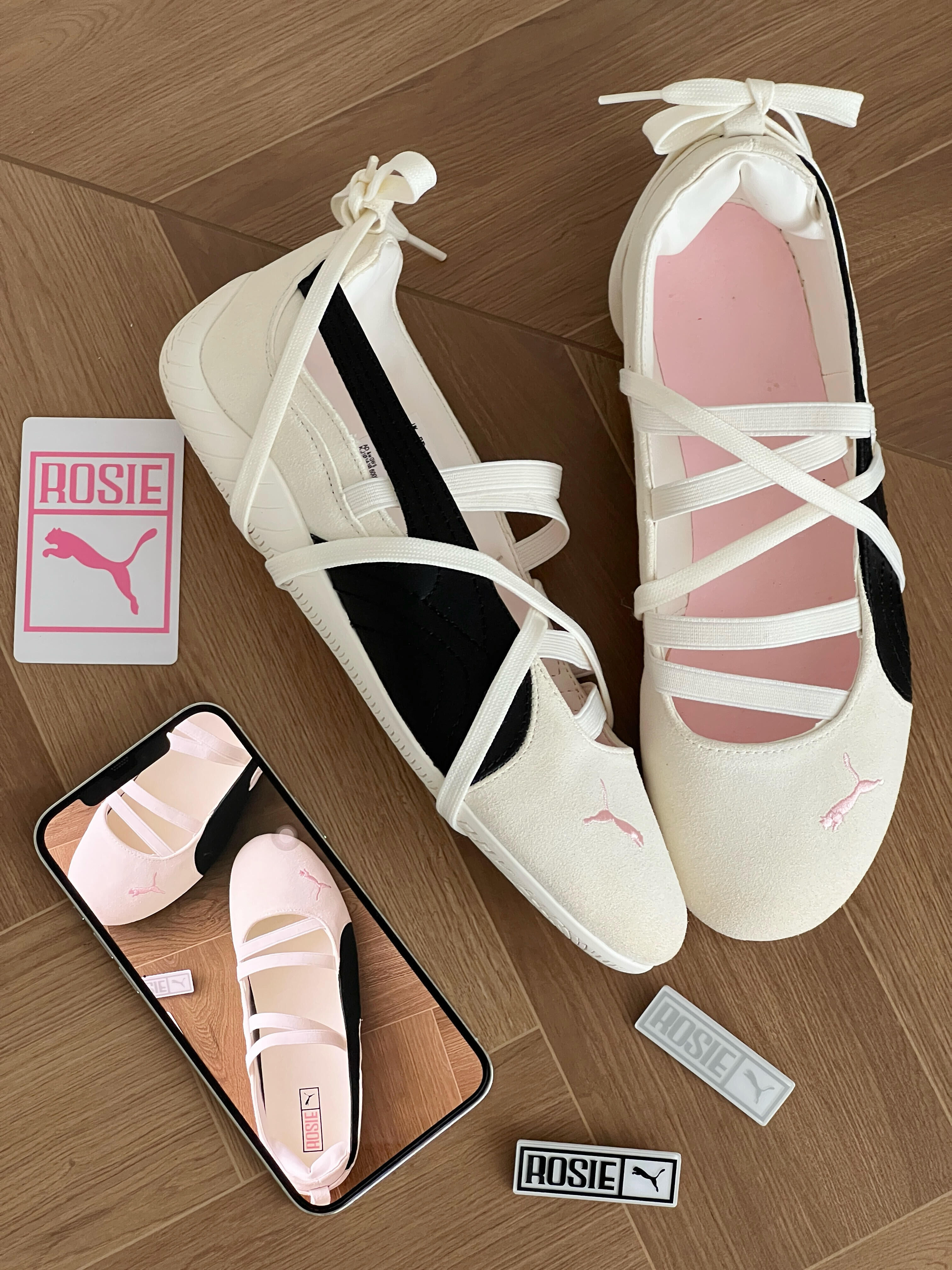 本週限時接單!! Rosé x Puma Speedcat Ballet 白黑色 白色 芭蕾風 瑪莉珍鞋 復古 賽車鞋 薄底鞋 女款 朴彩英 Rose 404395-01 (無小卡)/預購