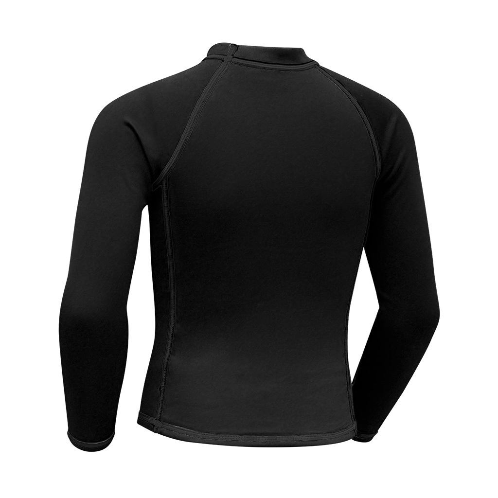 1mm 兒童短纖抓毛保暖上衣 - 黑